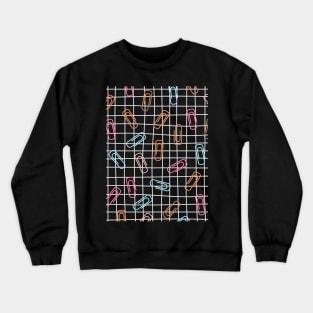 School pattern with colorful clip. Crewneck Sweatshirt